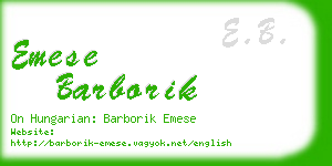 emese barborik business card